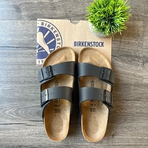 NEW Birkenstock Black Arizona Birko-Flor Two Strap Sandals Size EU 40 (US 9)